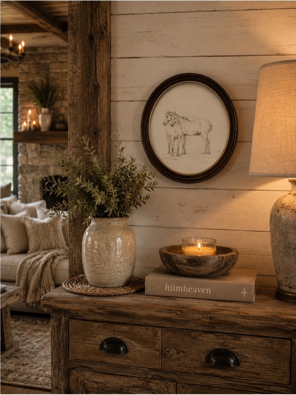 Vintage Equestrian Wall Art Oval